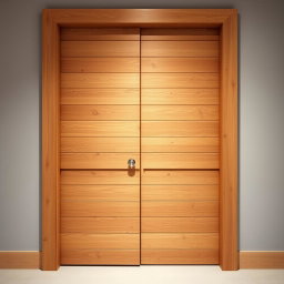 A beautifully crafted horizontal planks door made of rich, solid wood, displaying a wonderful natural grain texture