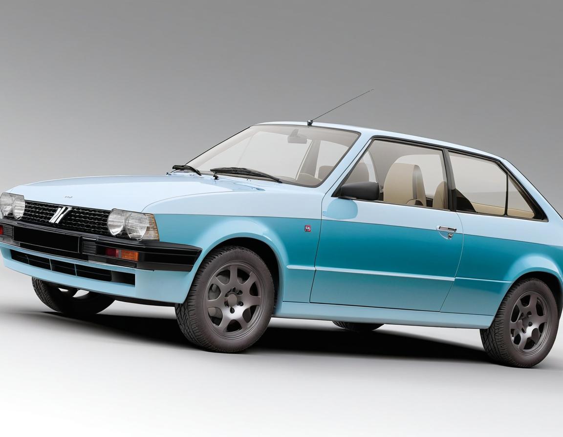 Intricate Blue Sedan Scale Model