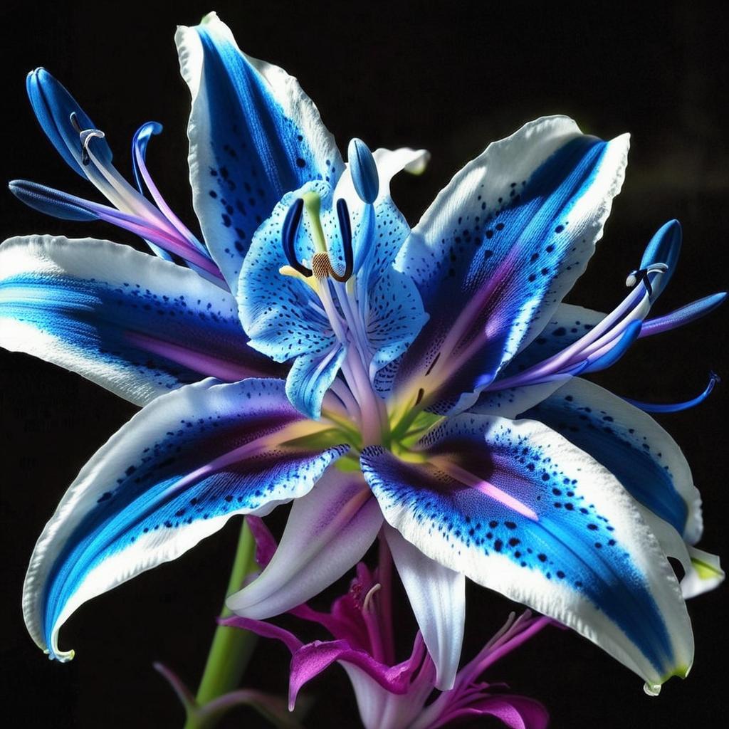 Stunning Blue & Purple Lily Arrangement