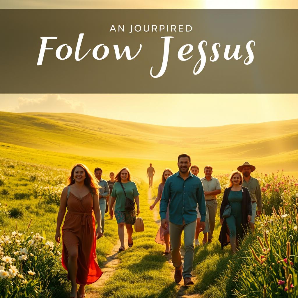 A cinematic scene depicting a journey of faith, inspired by following Jesus