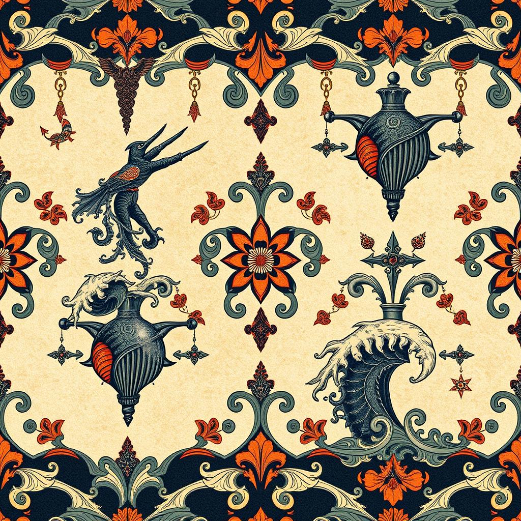 Gothic Romance: Intricate Ocean Patterns