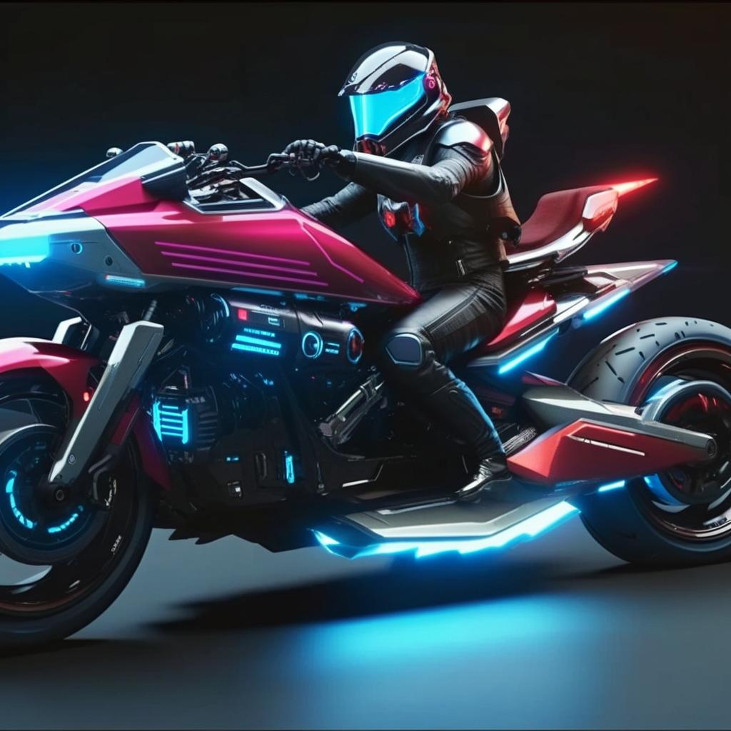 Thrill of the Night: Motorcycle Adventure in Neon Lights