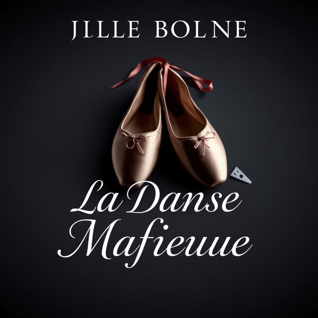A dark romance book cover featuring a gray background with a pair of ballet pointe shoes and a pencil sharpener blade artistically placed