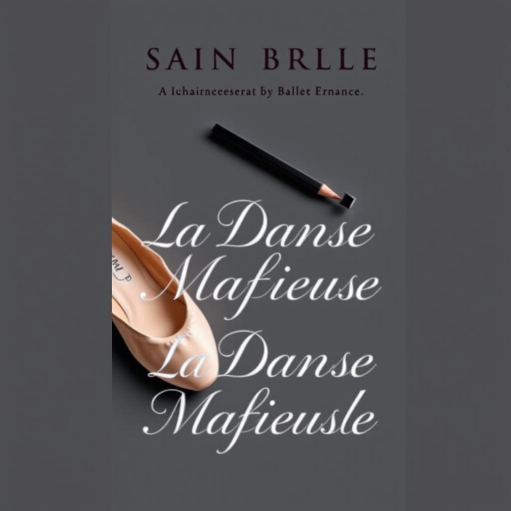 A dark romance book cover featuring a gray background with a pair of ballet pointe shoes and a pencil sharpener blade artfully positioned