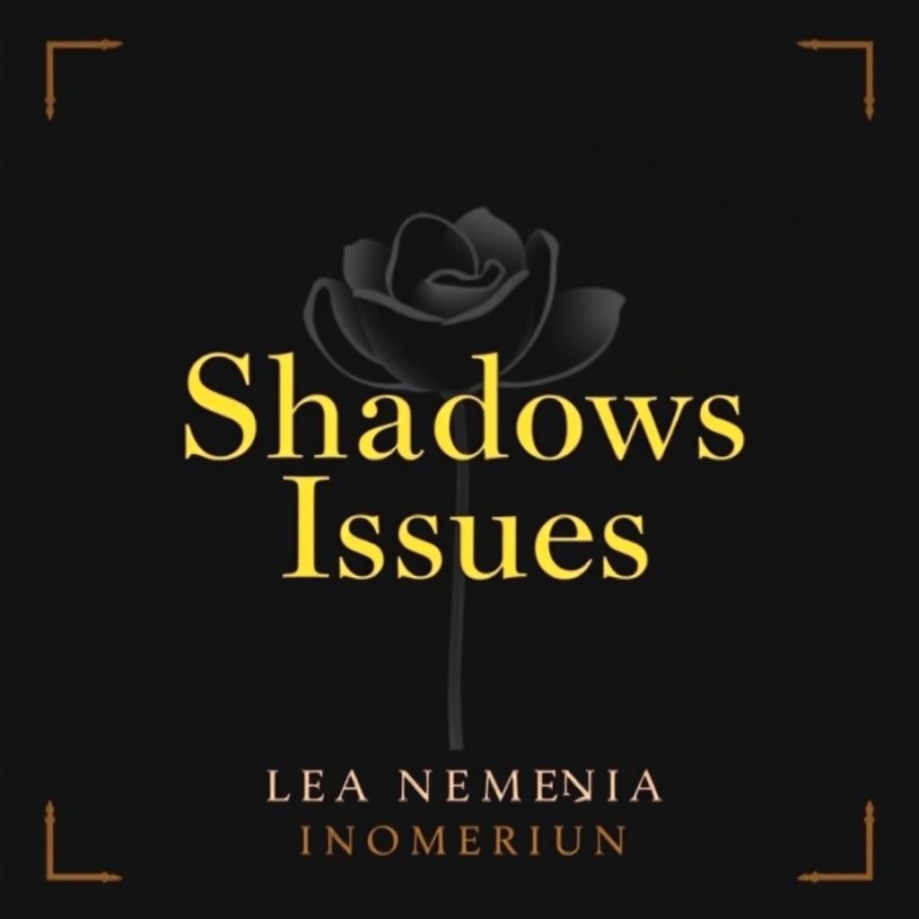 A dark romance book cover featuring a sophisticated color scheme of black and gold