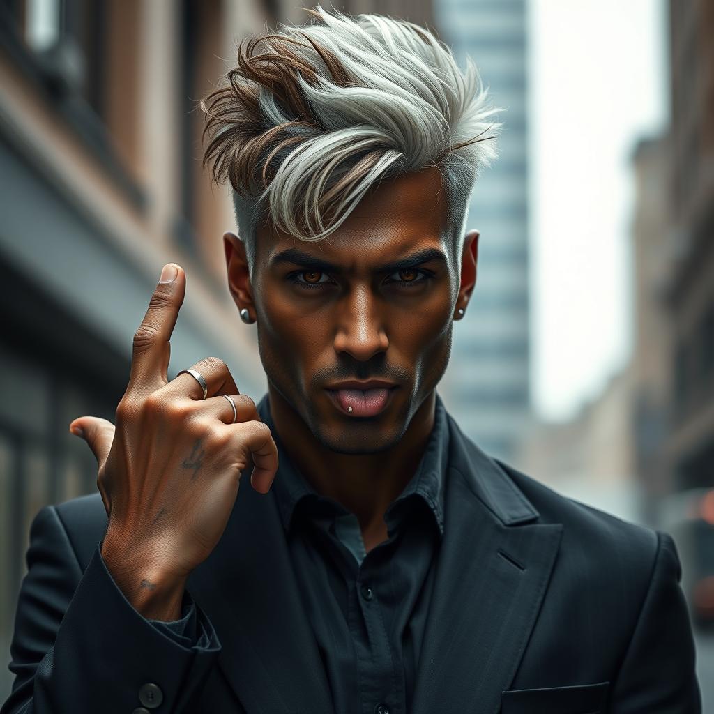 A striking male figure standing at 6'3", exuding an air of confidence and strength