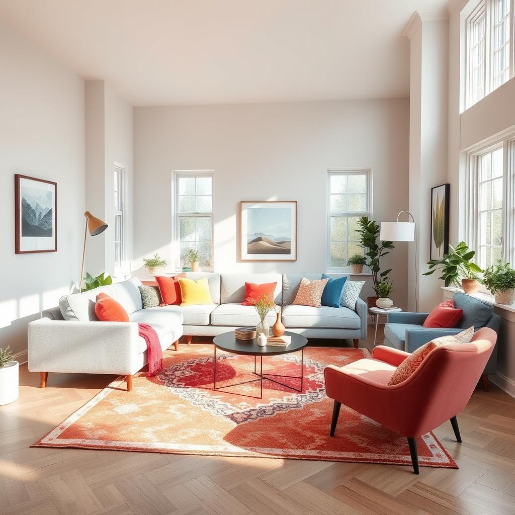 A beautifully redecorated living space with a modern aesthetic