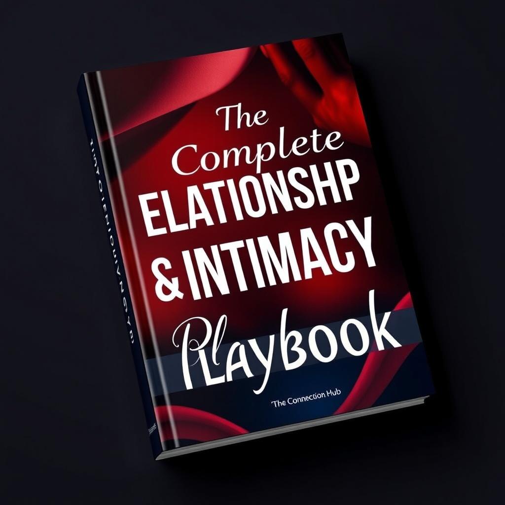 A captivating and modern book cover for 'The Complete Relationship & Intimacy Playbook' by The Connection Hub