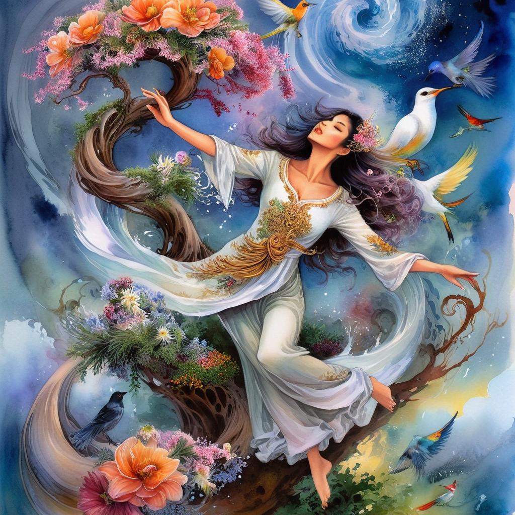 Enchanting Fairy Goddess in a Floral Wonderland