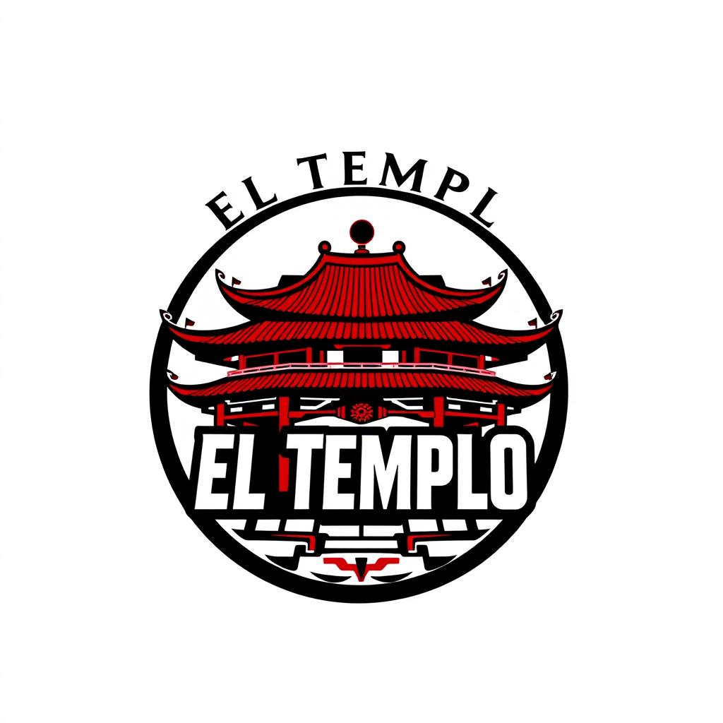 A circular logo featuring the text 'EL TEMPLO' elegantly arched at the top in bold, stylized letters