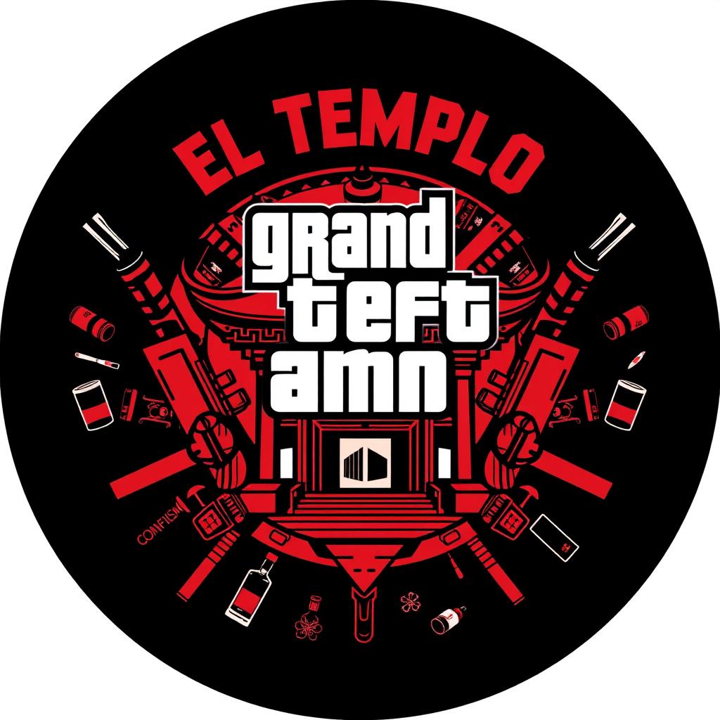 A round logo featuring the text "EL TEMPLO" in bold, dynamic letters at the top, styled in a manner reminiscent of the Grand Theft Auto V aesthetic