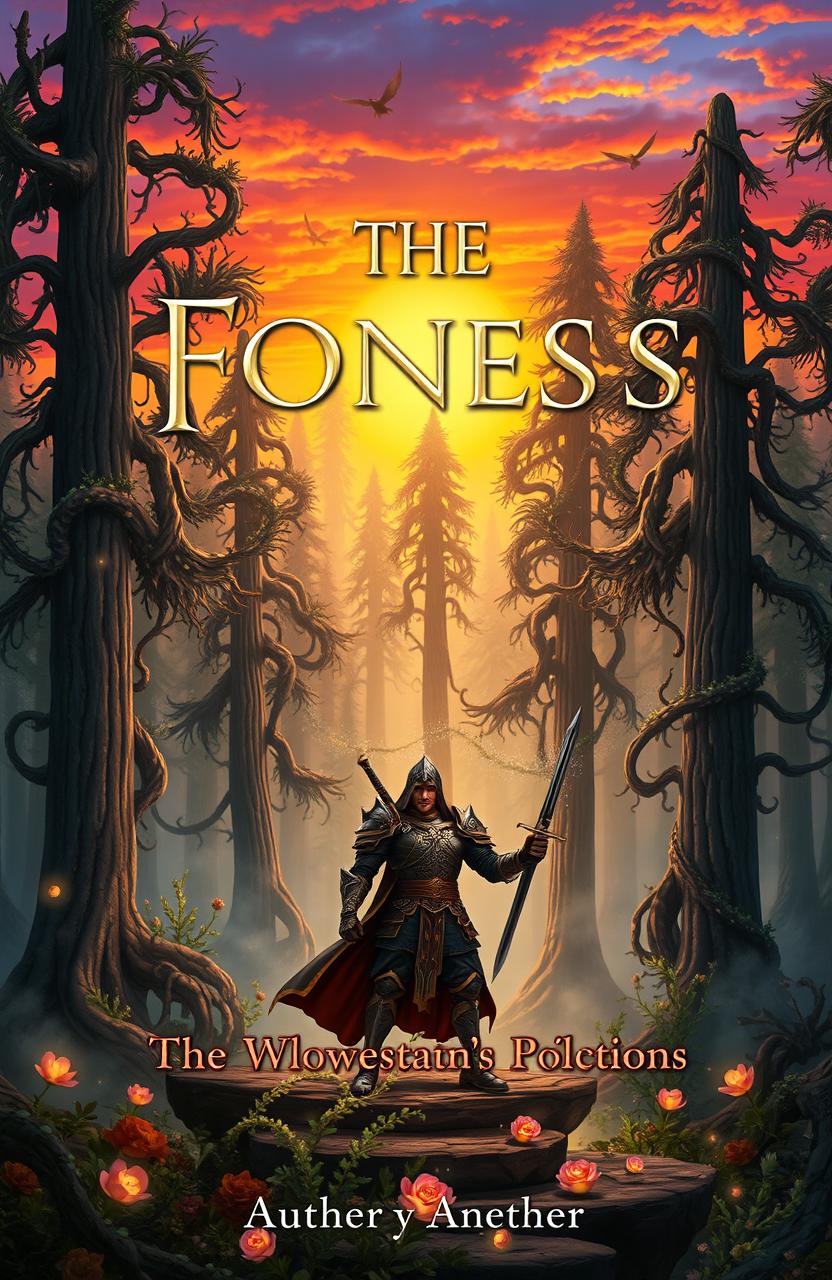 A captivating book cover design featuring an intricate fantasy world
