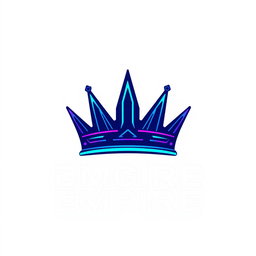 A sleek and modern logo design for a digital empire brand, featuring a stylized digital crown symbolizing power and innovation