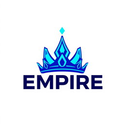 A sleek and modern logo design for a digital empire brand, featuring a stylized digital crown symbolizing power and innovation