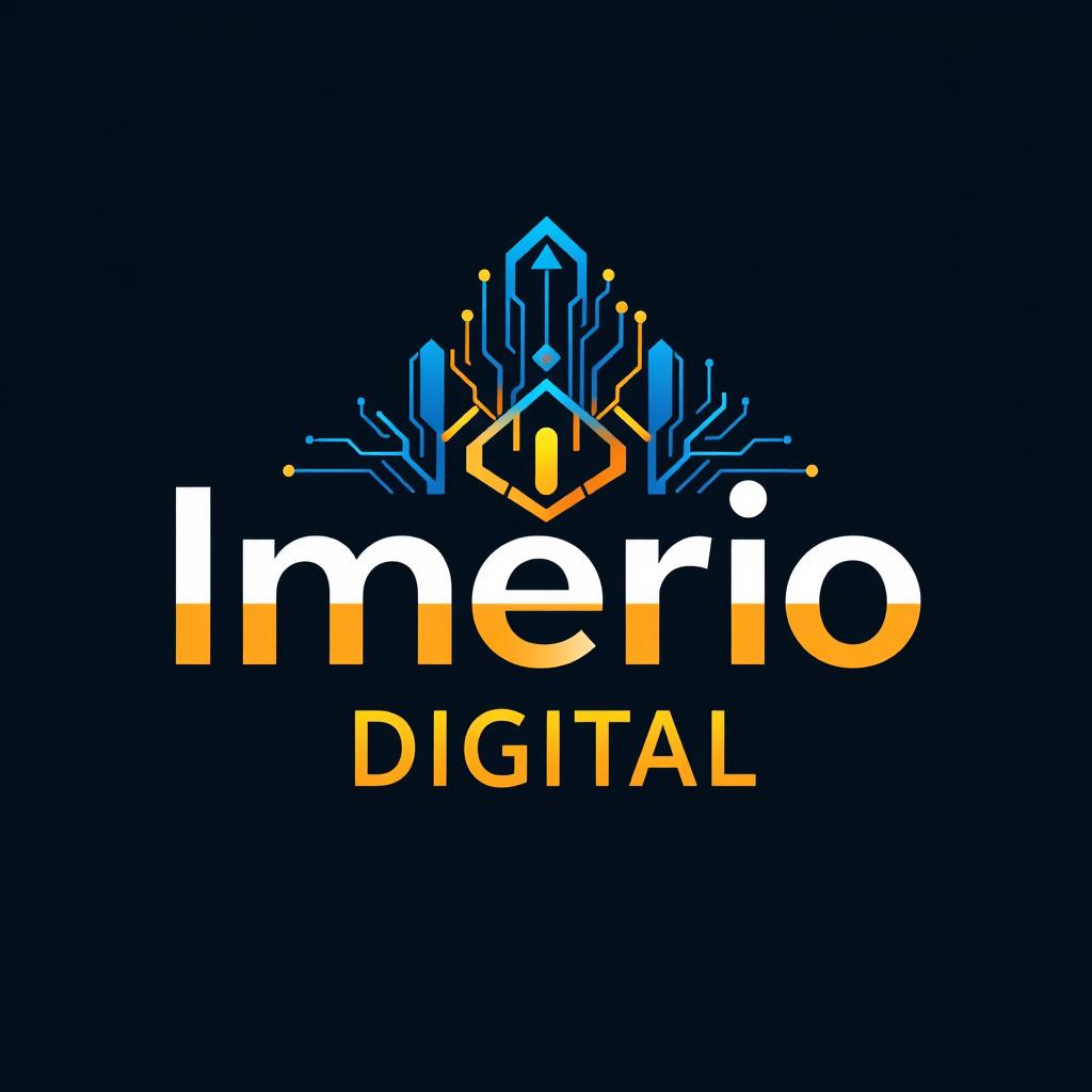 A stunning visual representation of a trustworthy and credible digital empire logo, named 'Imério Digital'