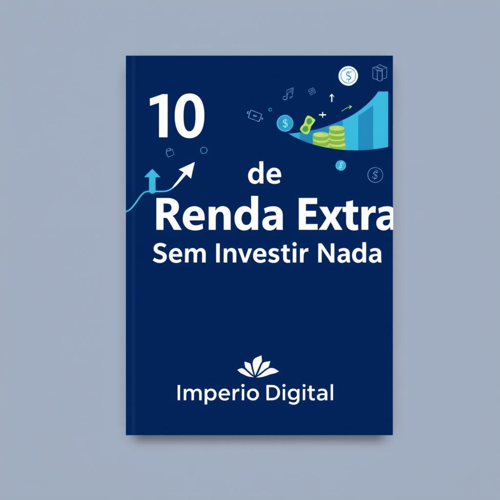 An eBook cover design titled '10 Ideias de Renda Extra Sem Investir Nada'