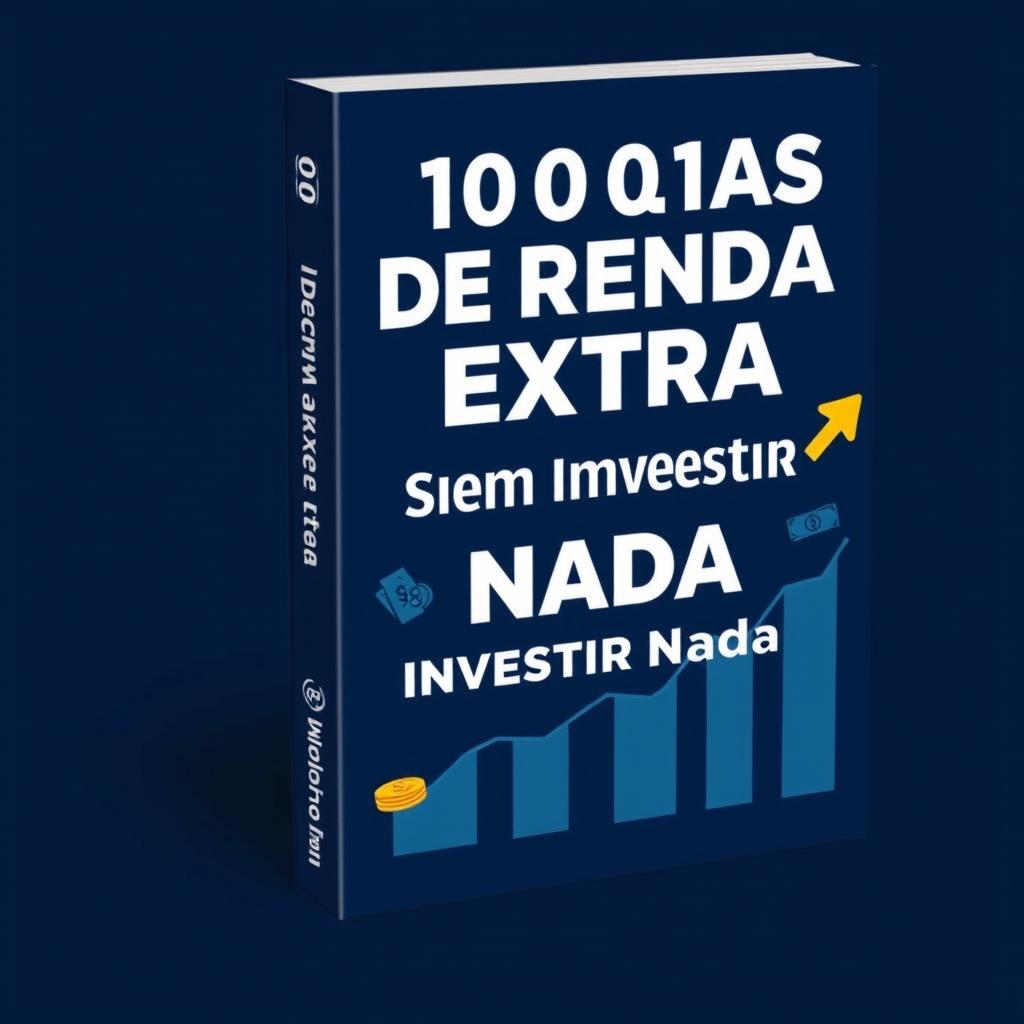An eBook cover design featuring the title '10 Ideias de Renda Extra Sem Investir Nada'