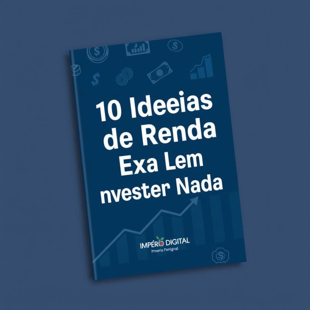 Create an eBook cover featuring the title '10 Ideias de Renda Extra Sem Investir Nada'