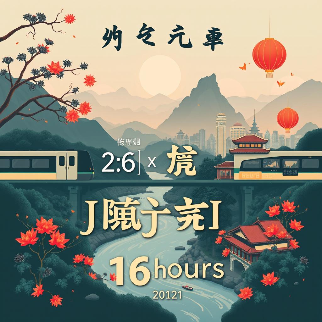 A beautifully detailed Chinese train schedule graphic displaying the departure time from Guangzhou Baiyun at 18:26 and the destination changed to Jiujiang (九江)