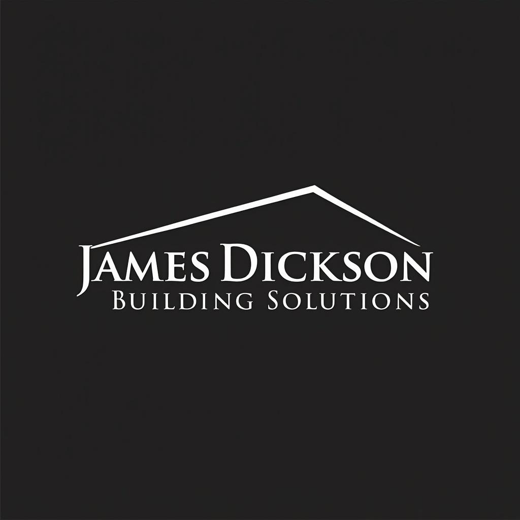 A simple and modern logo design for 'James Dickson Building Solutions' featuring clean lines and a minimalist aesthetic
