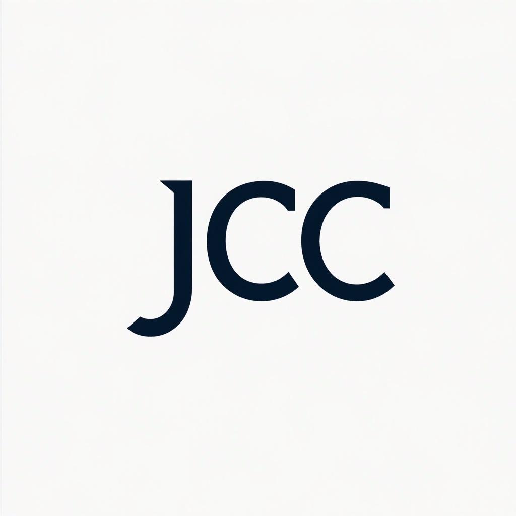 A simple, minimalist logo design for 'JCC' on a white background