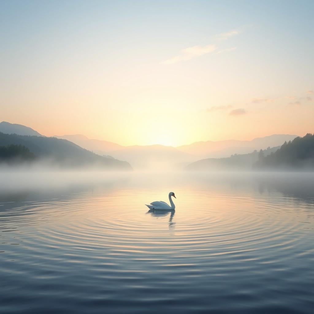 A serene and tranquil landscape showcasing the concept of 'Breath