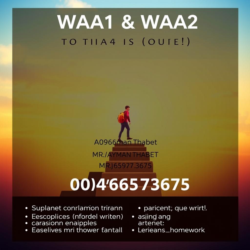 A visually appealing advertisement poster designed for social media promoting a training course for IGCSE students labeled 'WAA1 & WAA2'