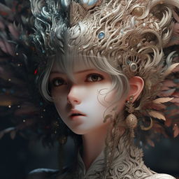 A stunningly intricate digital portrait in anime style with 32K ultra detail resolution