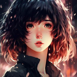 Generate an ultra-detailed, 32k resolution anime portrait in the style of Makoto Shinkai. It should showcase a beautiful color scheme ranging from dark tones to light specks, with a stunning bokeh effect to enhance its digital art appeal.