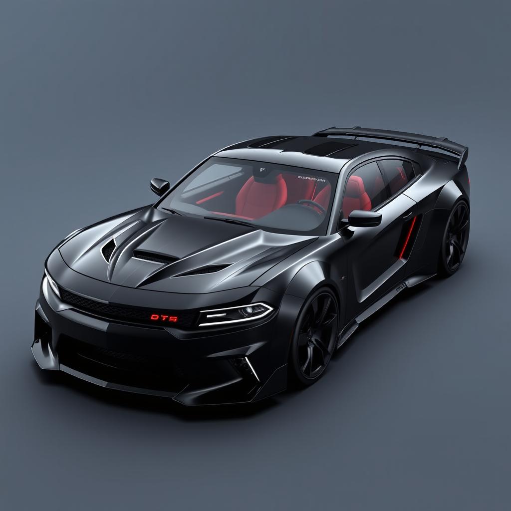 A futuristic military vehicle that combines the design of the new Dodge Charger with the sleek form of the Star Trek Enterprise