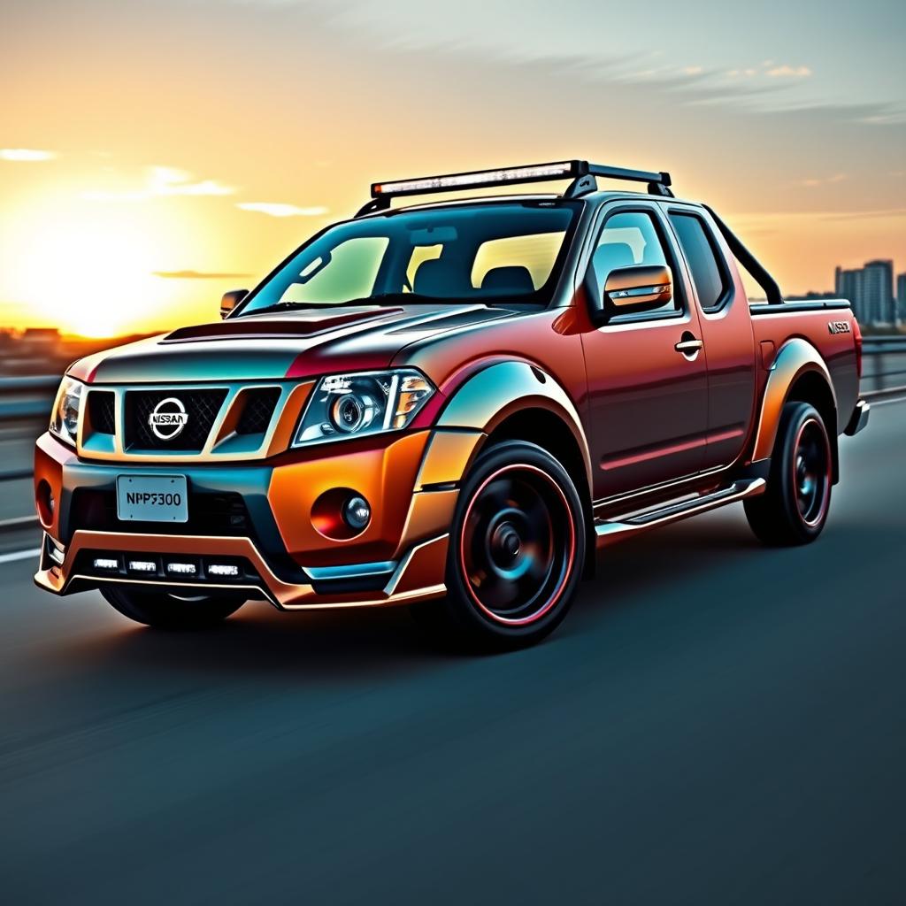 A modified 2012 Nissan NP300 truck showcasing a sleek, modern, and sporty design