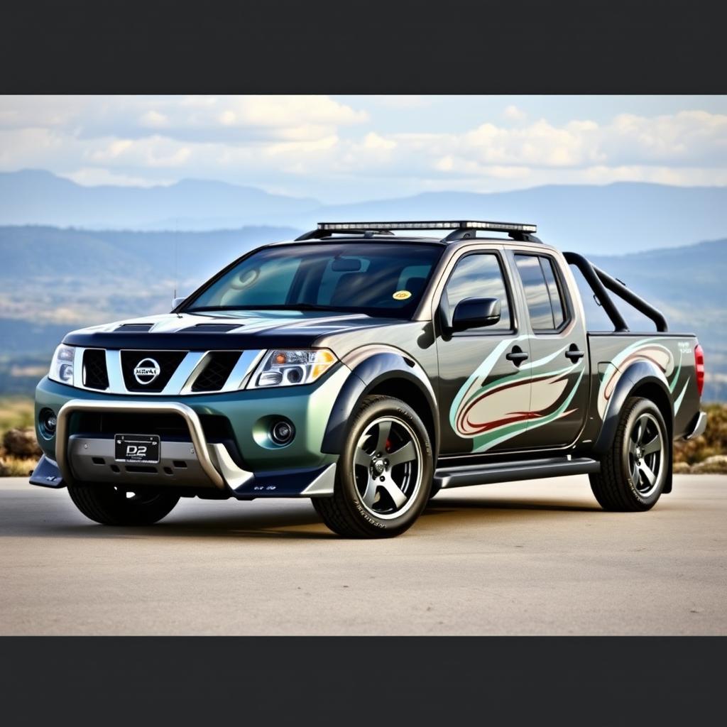 A modified 2012 Nissan D22 truck featuring a contemporary and sporty design