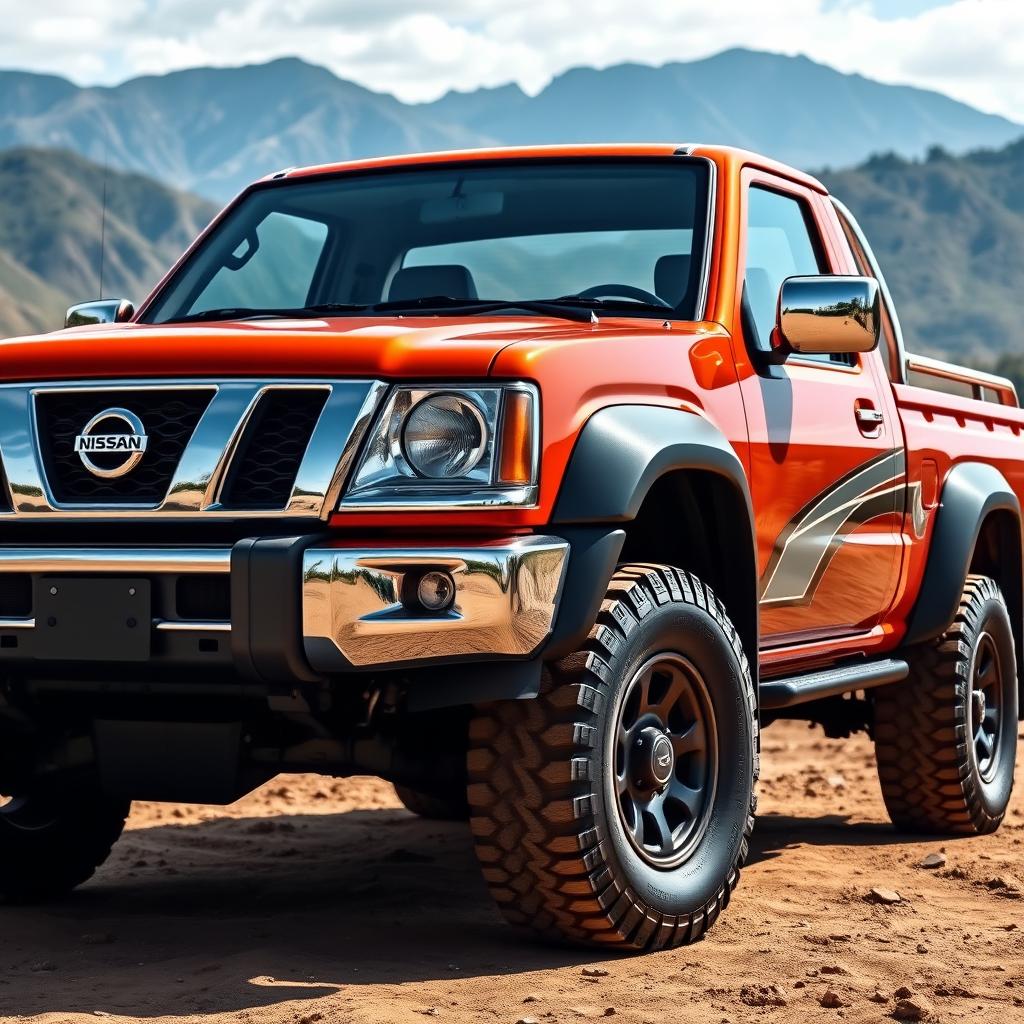 A detailed, high-resolution image of a Nissan D22 pickup truck, showcasing its robust design and rugged features