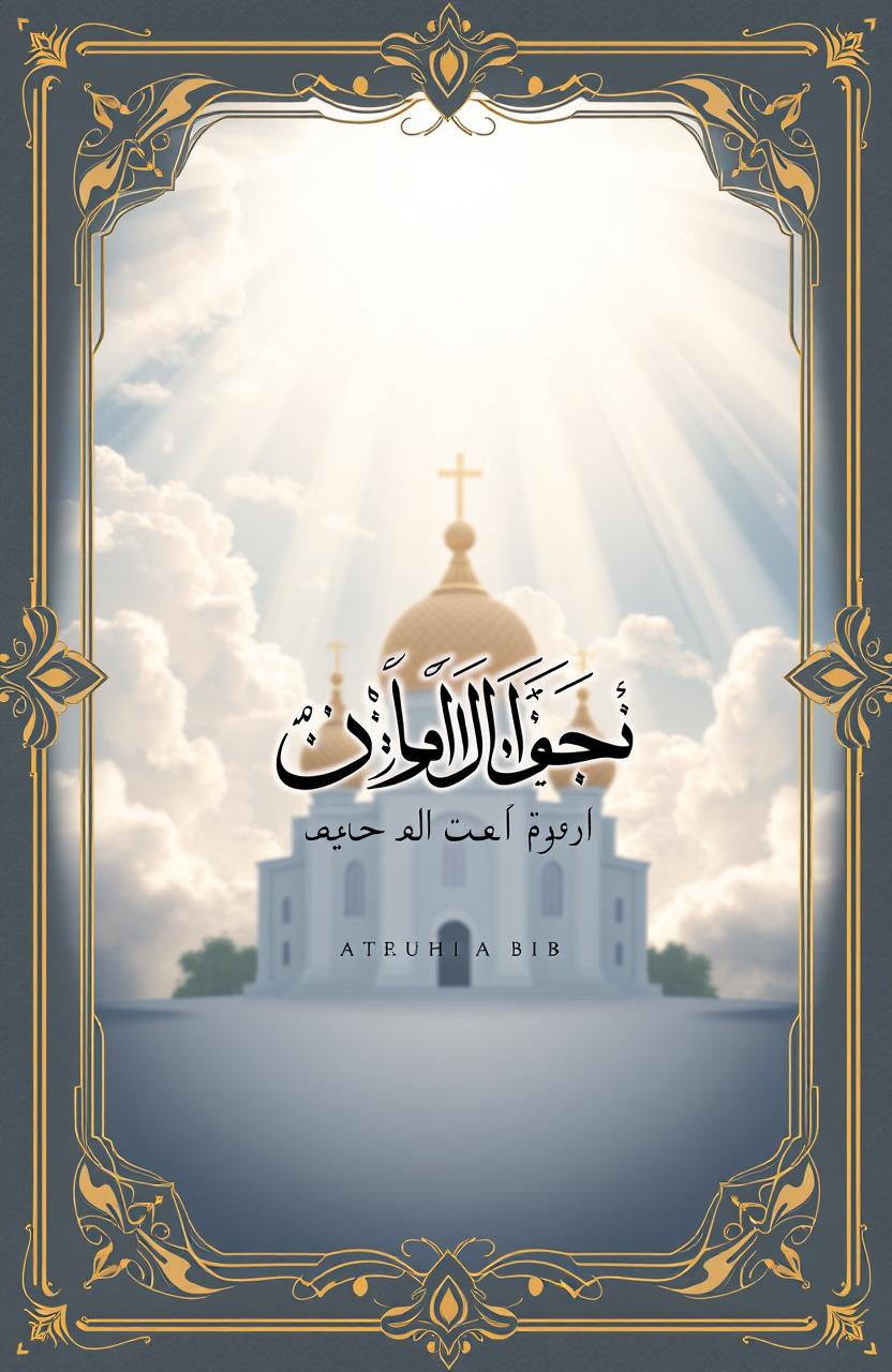 A beautifully designed book cover for a religious poetry collection titled 'درر شعرية عن الارثوذكسية' (Gems of Poetry about Orthodoxy)