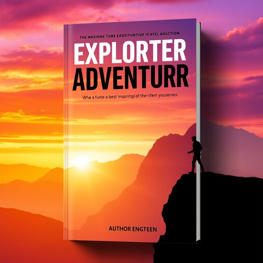 A visually striking book cover design that embodies the theme of exploration and adventure