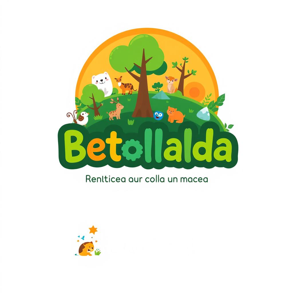 A stunning logo for an NGO named 'Betollalda' focused on nature conservation, designed with child-friendly graphics
