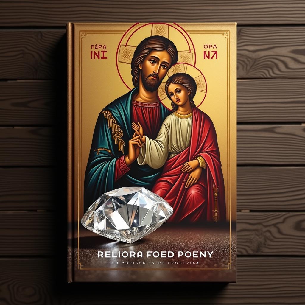 A book cover for a religious poetry collection focused on Orthodoxy, featuring an icon of Christ and the Virgin Mary with the titles 'السيد' and 'السيدة', alongside an image of a diamond