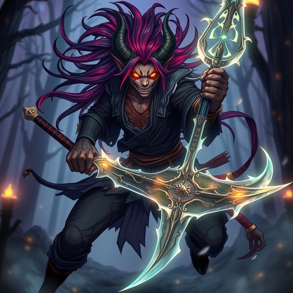 A fierce demon character inspired by the Demon Slayer anime, showcasing a unique and intricate design