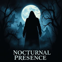 A dark and intriguing movie poster for 'NOCTURNAL PRESENCES', reflecting a mysterious atmosphere