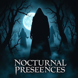 A dark and intriguing movie poster for 'NOCTURNAL PRESENCES', reflecting a mysterious atmosphere