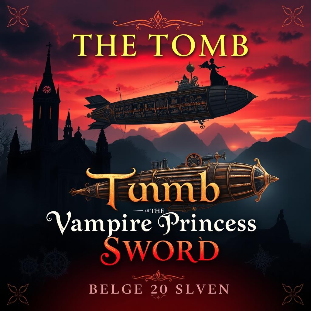 A captivating book cover for 'The Tomb of the Vampire Princess's Sword', designed in the Steampunk genre