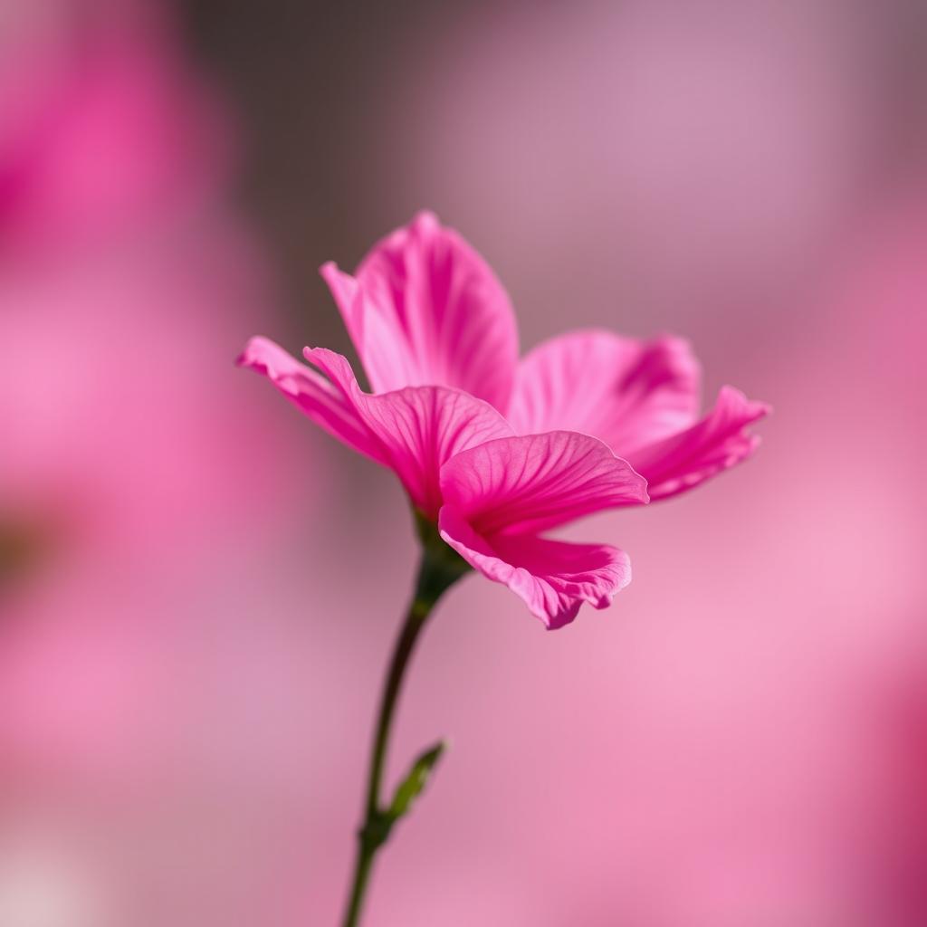 A highly artistic and abstract representation of a vibrant pink flower, symbolizing femininity and beauty