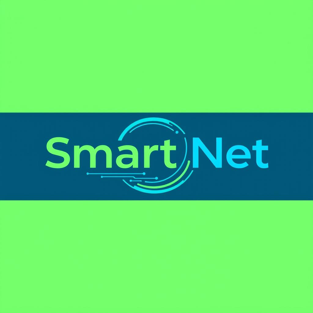 A logo design for an internet service provider named 'Smart Net'