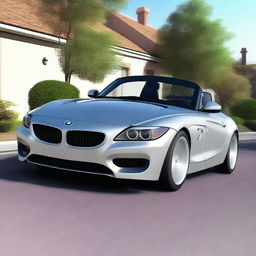 This is a high-quality digital rendering of a 2004 BMW Z4, a sleek and modern sports car