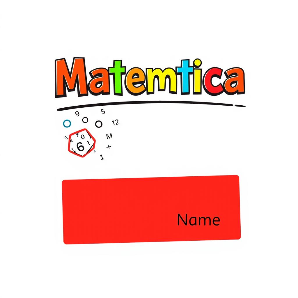 A dynamic and engaging educational design featuring the word 'Matematica' prominently displayed at the top in bold, colorful typography