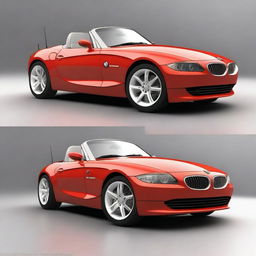 This is a high-quality digital rendering of a 2004 BMW Z4, a sleek and modern sports car