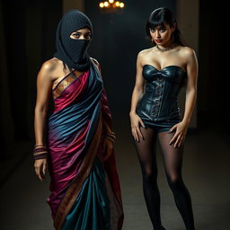 An alluring scene featuring two captivating women