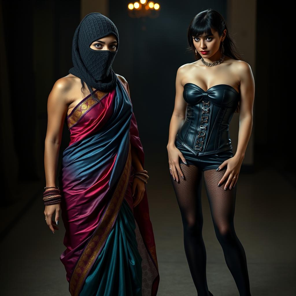 An alluring scene featuring two captivating women