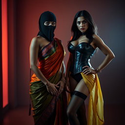 An alluring scene featuring two captivating women