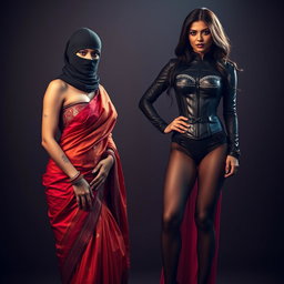 An alluring scene featuring two captivating women